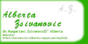 alberta zsivanovic business card